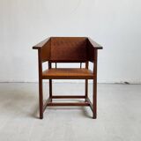 Hans Vollmer & Prag-Rudniker Wickerwork, Oak and Cane Chair Mod. 464, 1902