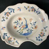 Ancien plat à barbe en faïence polychrome la rochelle xviii