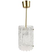 Suspended cylindrical crystal chandelier Mid-Century modern Carl Fagerlund for Orrefors, 1960s