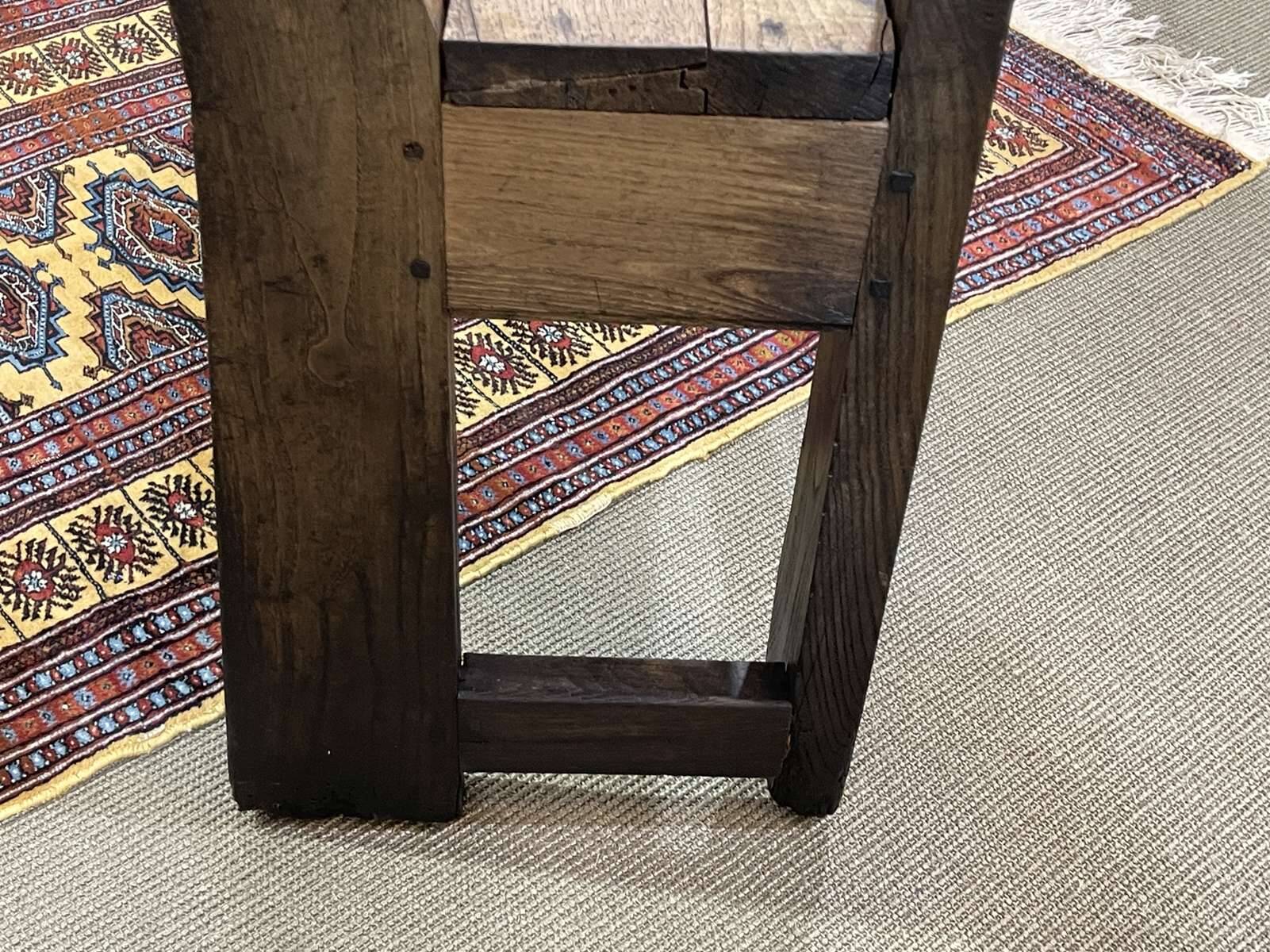 Rustic chestnut bench from the late 19th century.