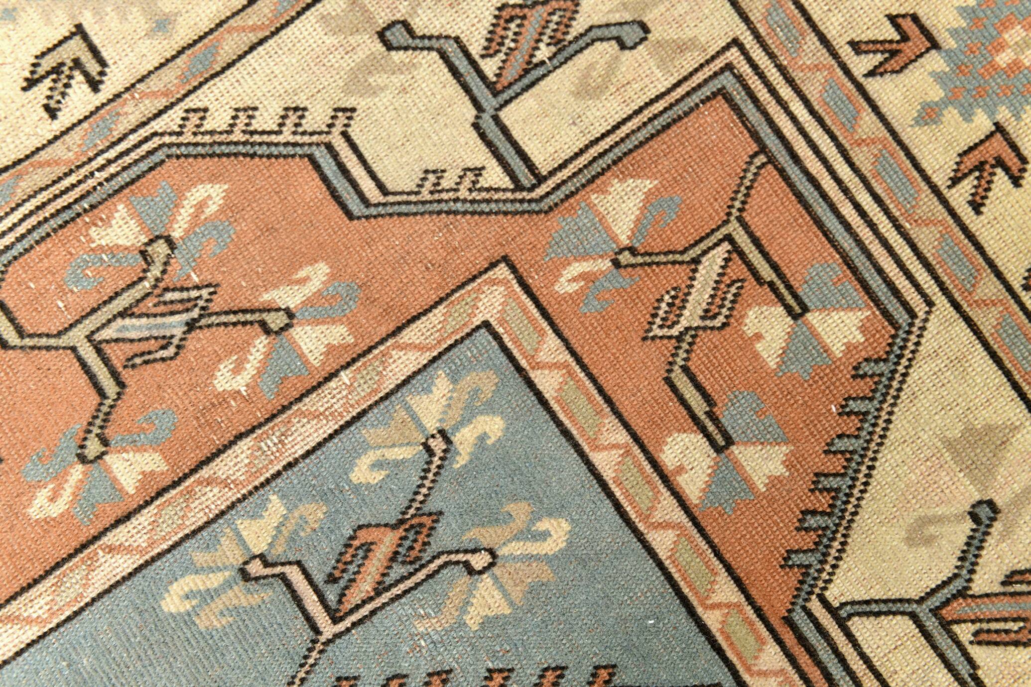 Salmon & Cream Square Persian Rug, 194x212Cm