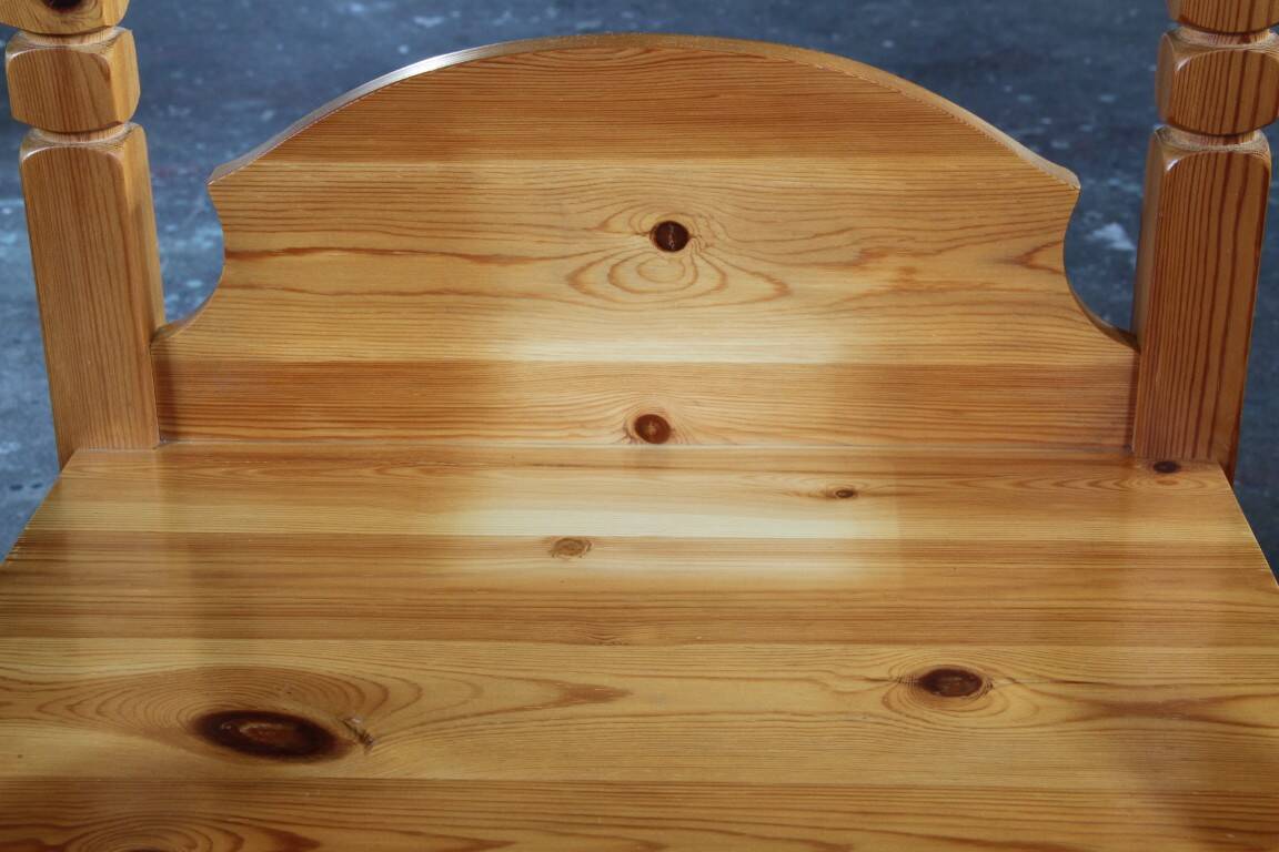 Pair of vintage chunky solid pine bedside tables, Denmark, 1970s