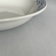 Large round salad bowl, antique blue St-Amandinoise ironstone plate.