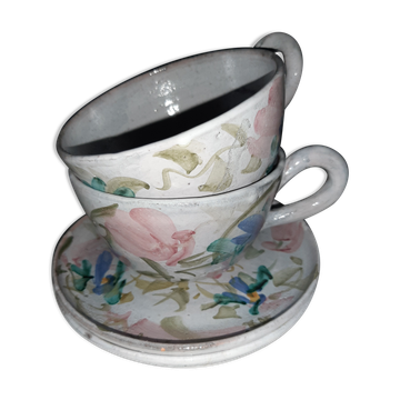 Breakfast cups jjl Vallauris artistic ceramics
