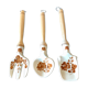 Lot de 3 ustensiles de cuisine artisanal décoratif faïence de Wloclawek Pologne