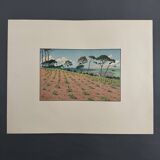 Lithograph by Henri Rivière Douarnenez seen from the Ris