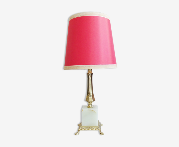 Lampe de table en laiton et onyx