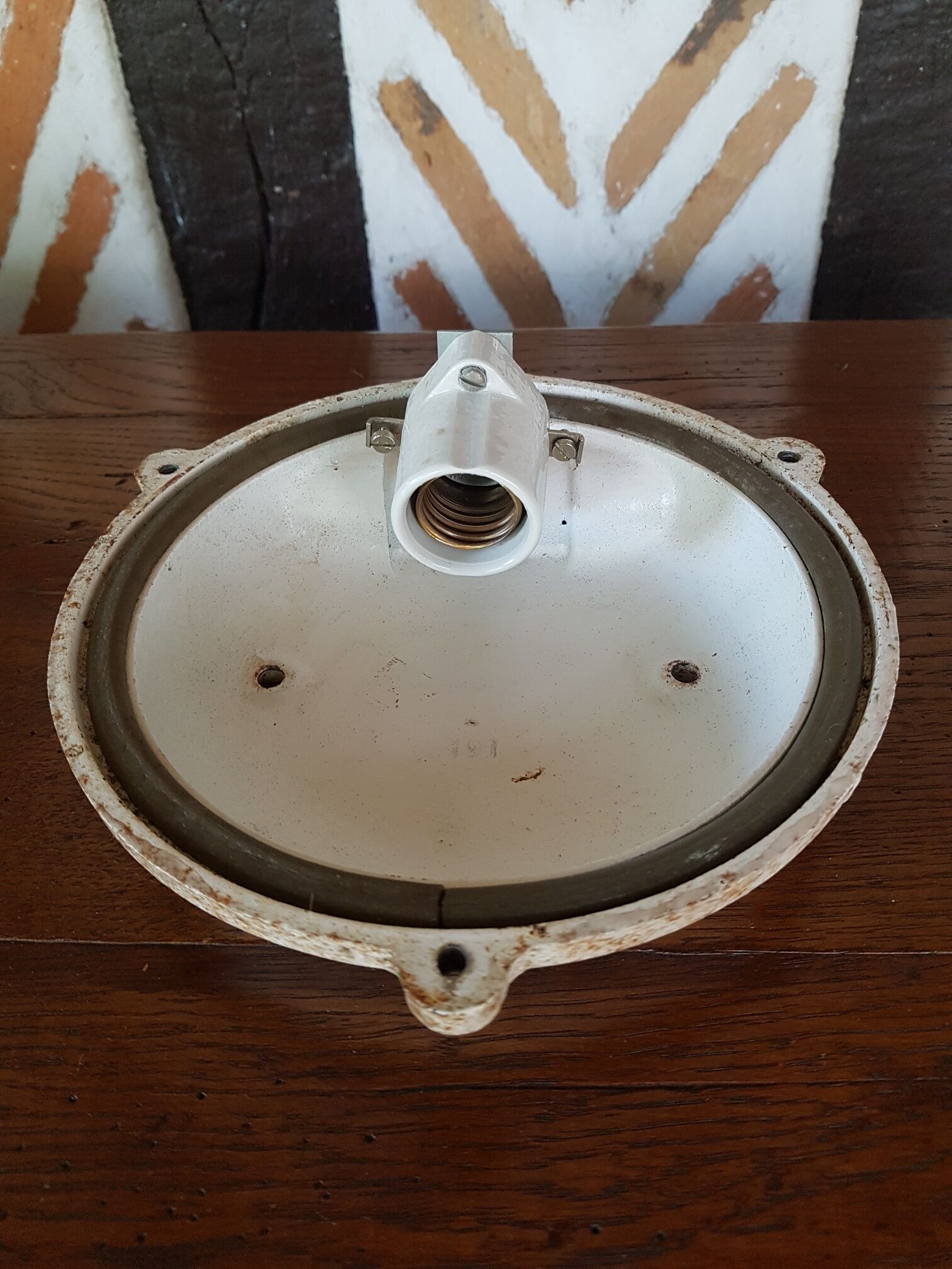 Industrial ceiling light with a window 1970