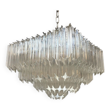 Clear quadriedro murano glass squared chandelier