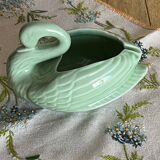 Almond green ceramic swan