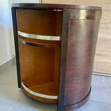 Art Deco rotating round bar in two-tone wood