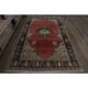 Tapis turc fait main en laine et coton rouge des années 1970 172x278