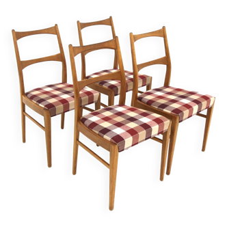 Set of 4 Scandinavian oak chairs, Sweden, 1960