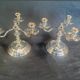 Christofle pair of three-armed silver-plated metal candelabras