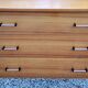 Vintage golden mahogany chest of drawers 3 drawers conical feet from the 60s