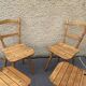 Set of 4 Vintage Beech Chairs Bistro Country Feet Compass