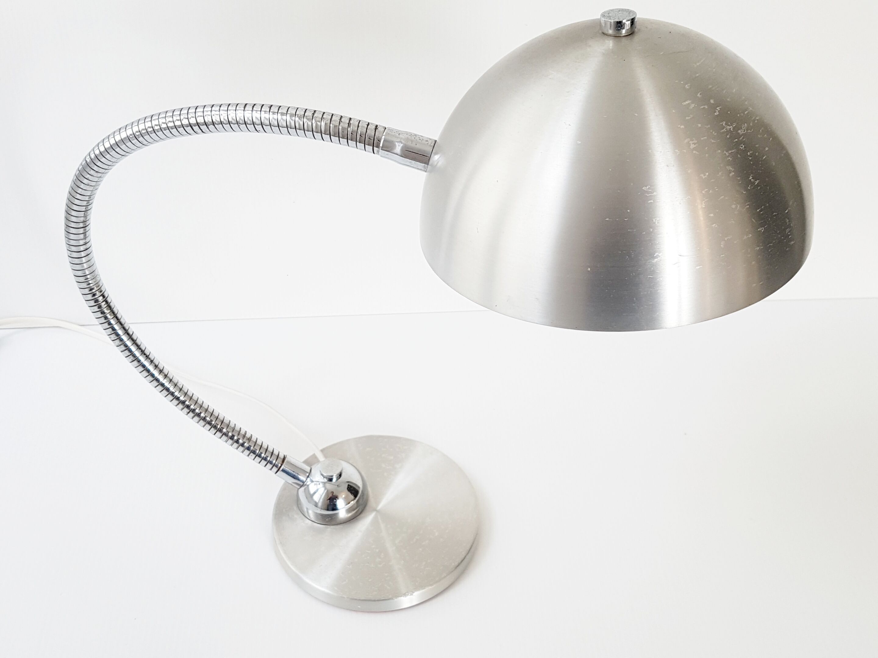 1970 brushed aluminum desk lamp