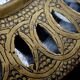 Old round oriental mirror in chiseled brass 29cm