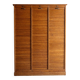 Oak workshop cabinet with curtains – antique triple column