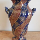 Sarreguemines trim 3 pcs Planter & vases blue, burgundy and gold