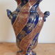 Sarreguemines trim 3 pcs Planter & vases blue, burgundy and gold
