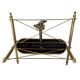 Vintage brass magazine rack with decorative fish – 1950s/60s