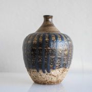 Mid-century Scandinavian modern brutalist art pottery vase by Mari Simmulson for Upsala Ekeby, Sweden, 1970s