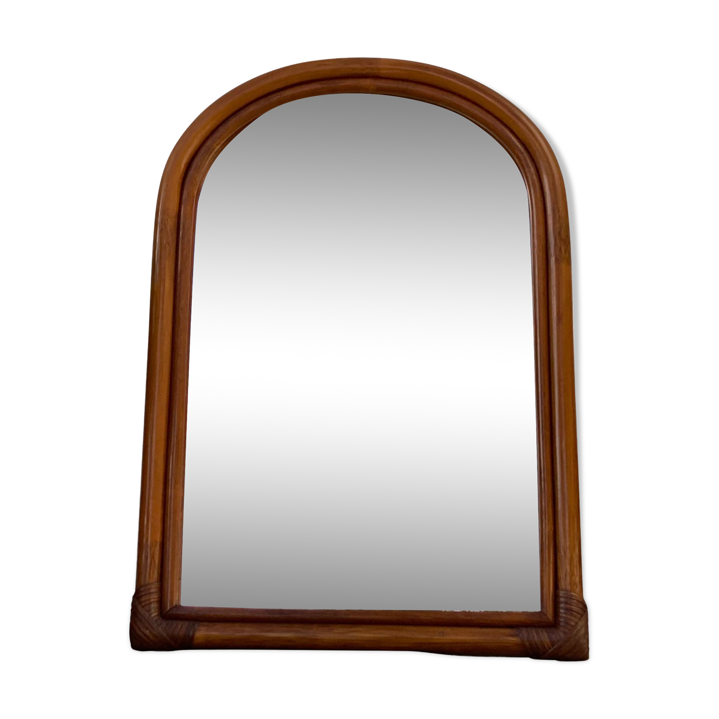 Vintage ethnic rattan mirror