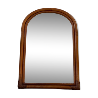 Miroir en rotin vintage ethnique