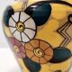 Futurist Yellow Glazed Earthenware Vase with Floral Motifs, Italy