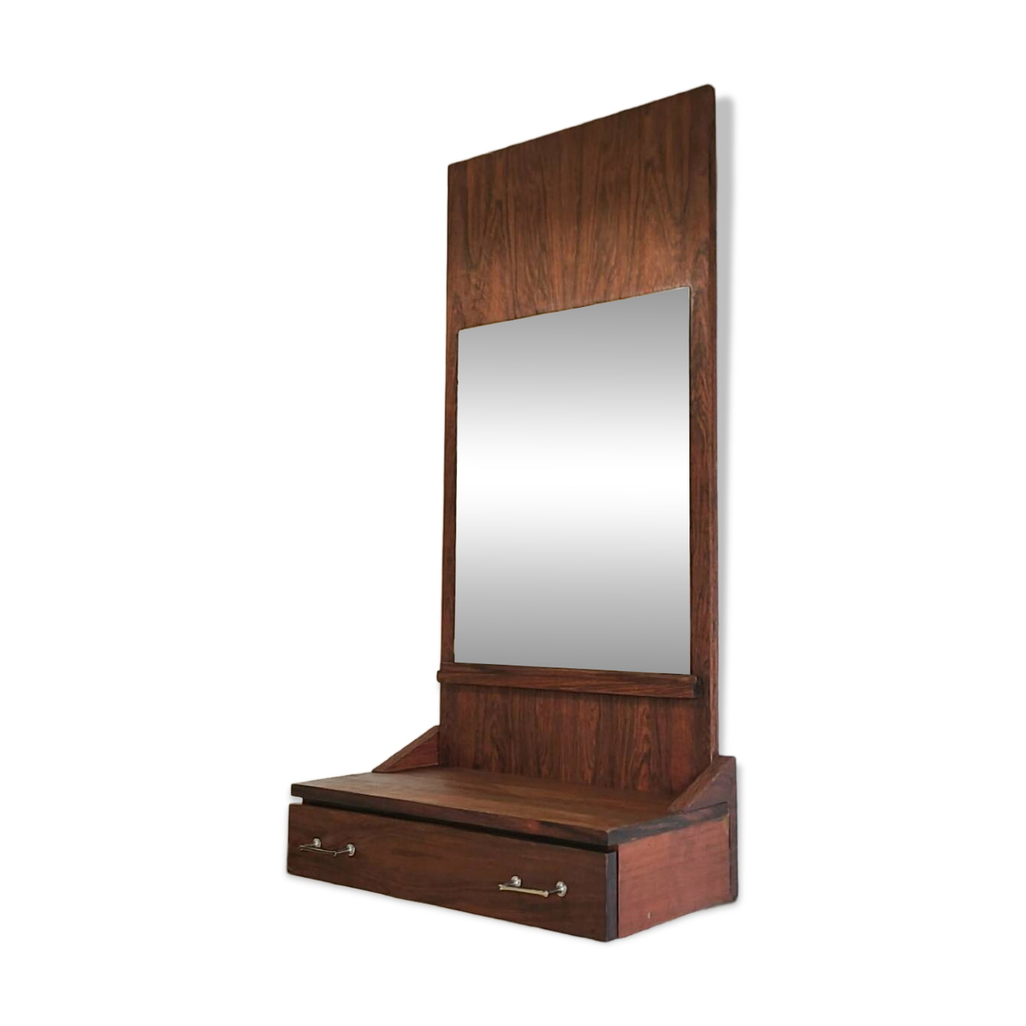 Miroir scandinave vintage teck palissandre années 1970