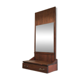 Miroir scandinave vintage teck palissandre années 1970