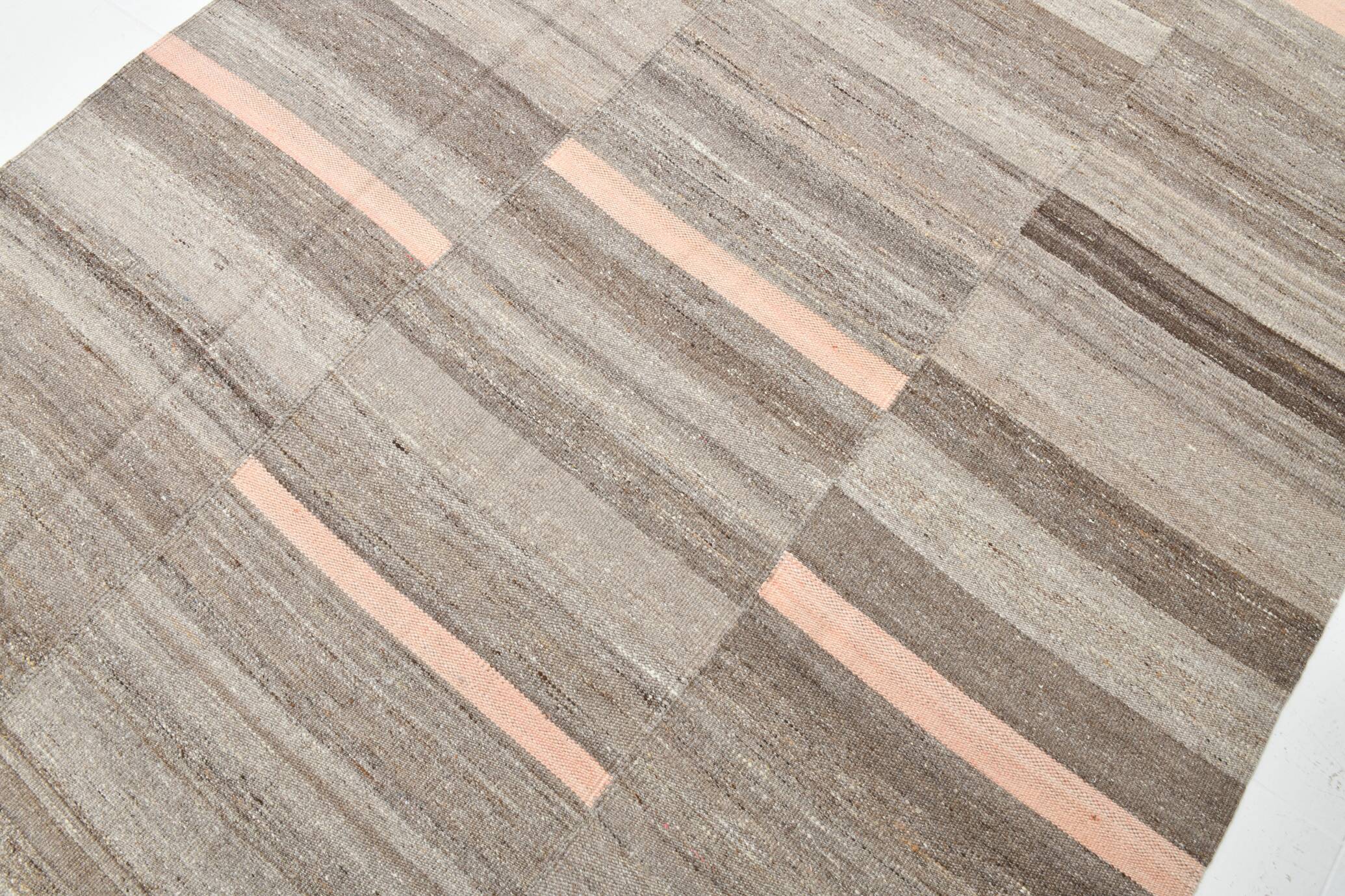 6x10 Salmon & Brown Contemporary Vintage Kilim Rug, 188x304Cm SK 33353