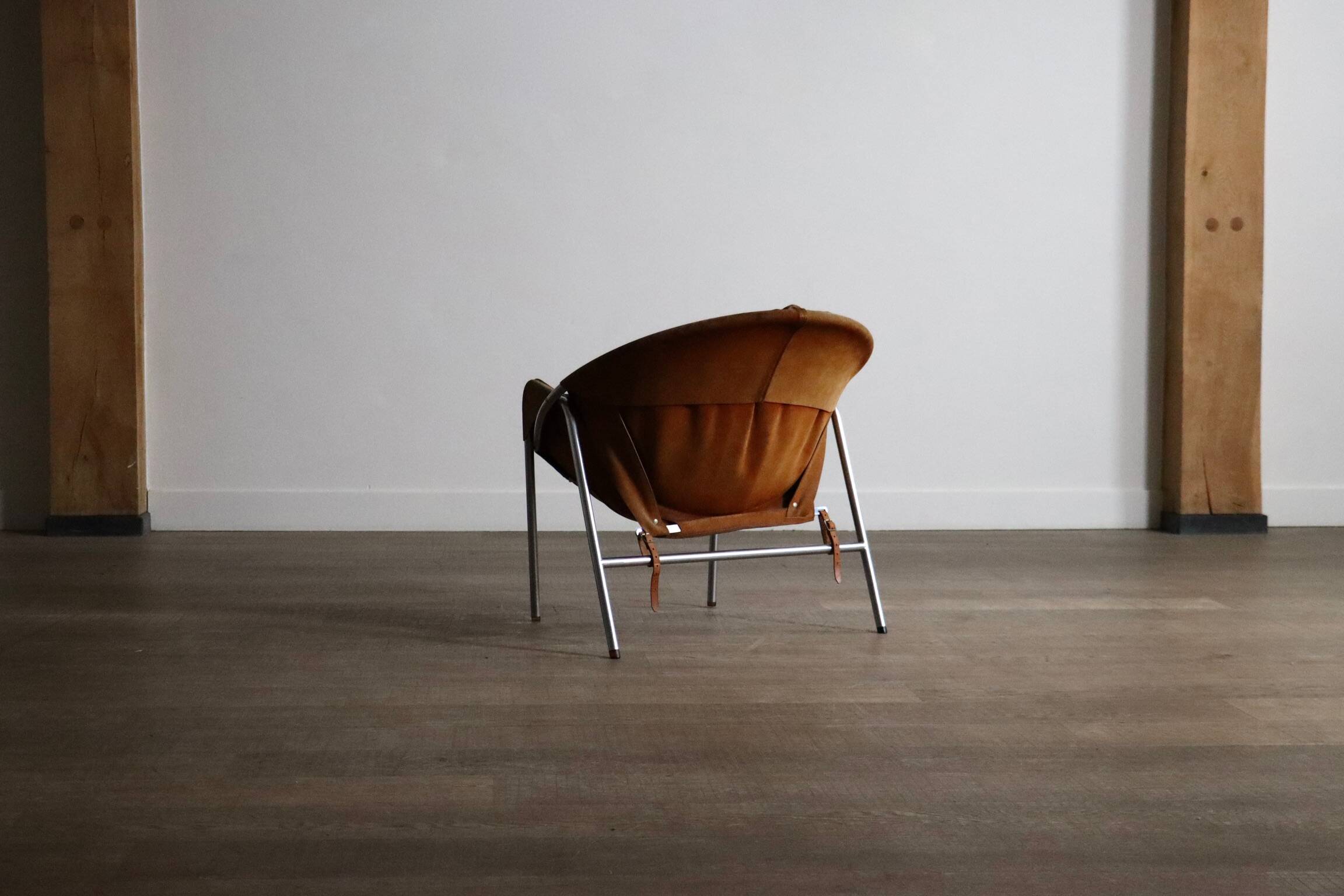 Erik Ole Jørgensen for Bovirke Easy Chair in suede and chrome Denmark 1953
