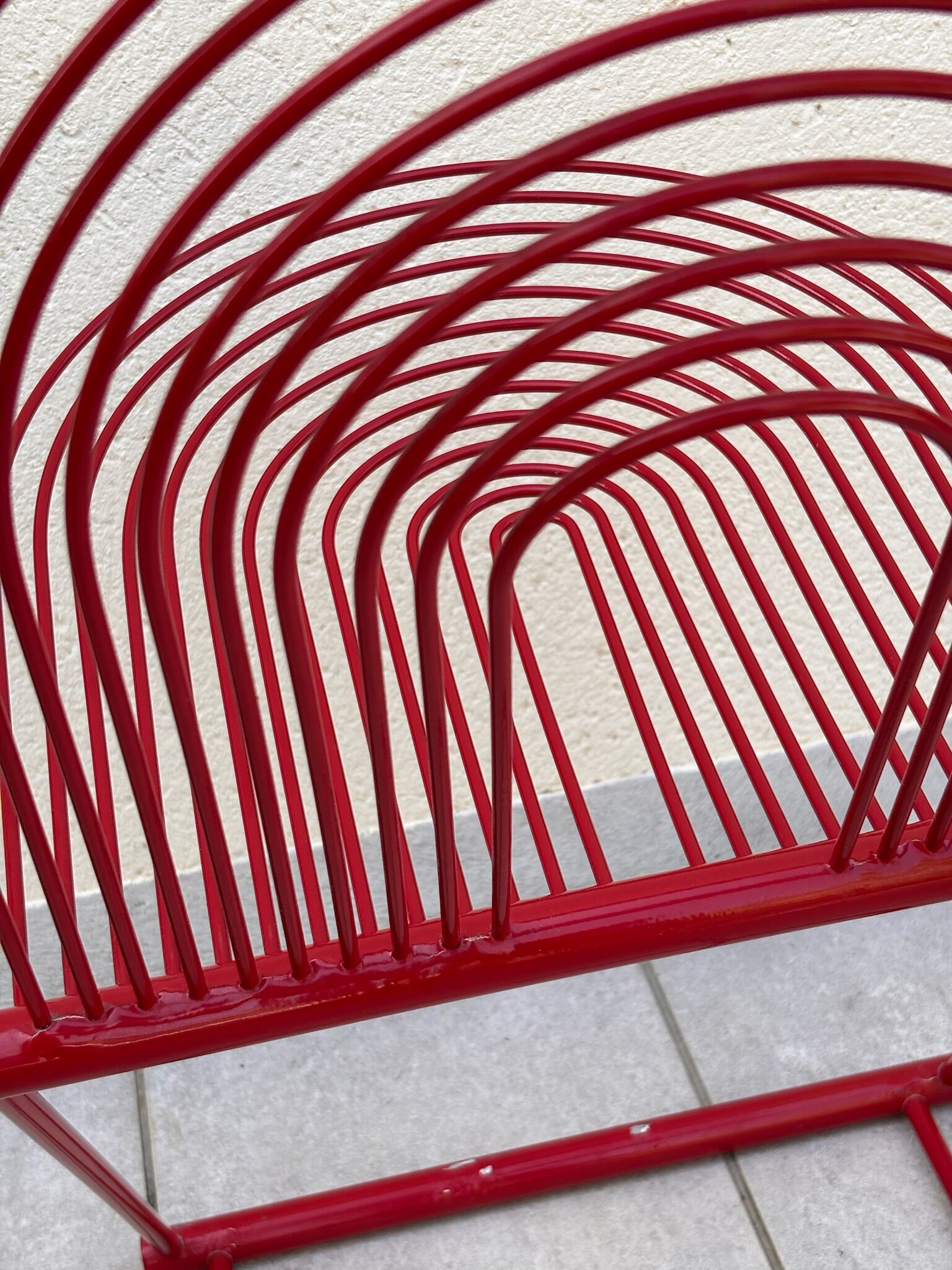 Swing Chair Jutta and Herbert Ohl Rosenthal Lübke 1982 Lacquered Red Steel