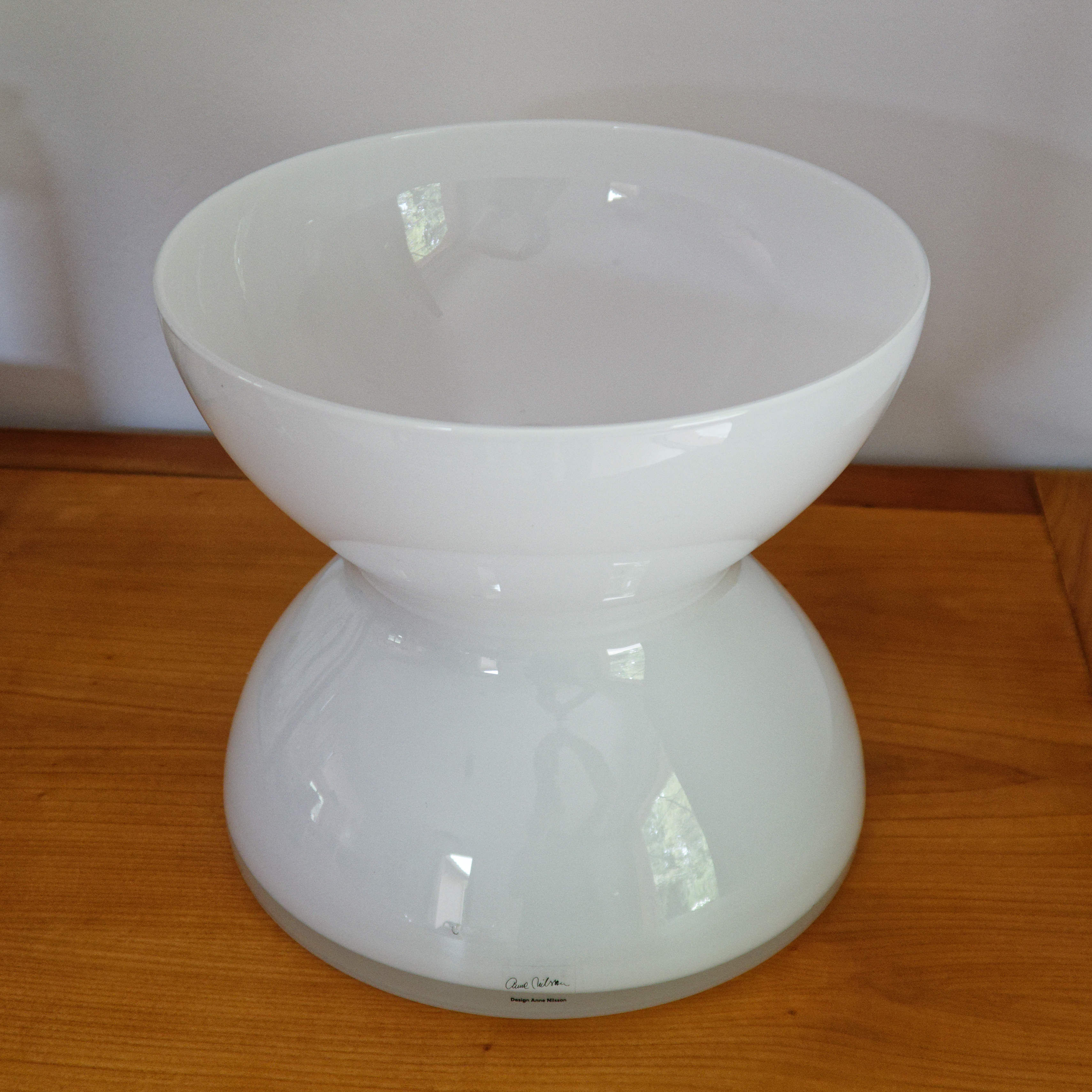 Vase diabolo ikea opaline blache