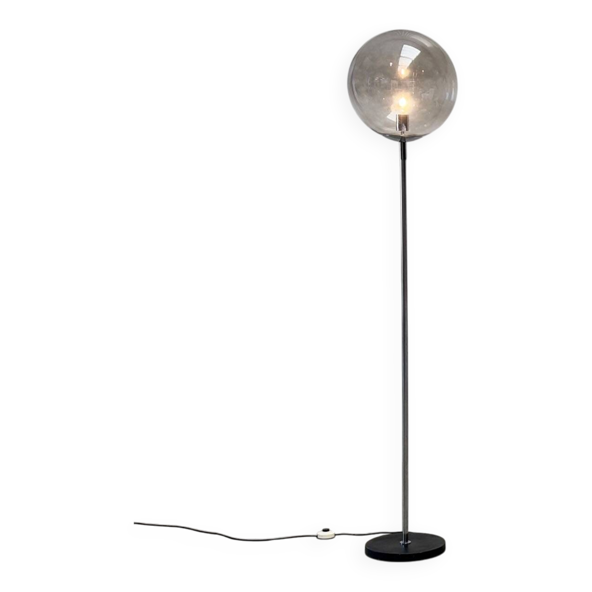XL glass shade floor lamp