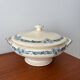 Blue ironstone soup tureen Longchamp model Denise