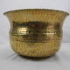 Cache pot laiton doré martelé old brass flowers pot