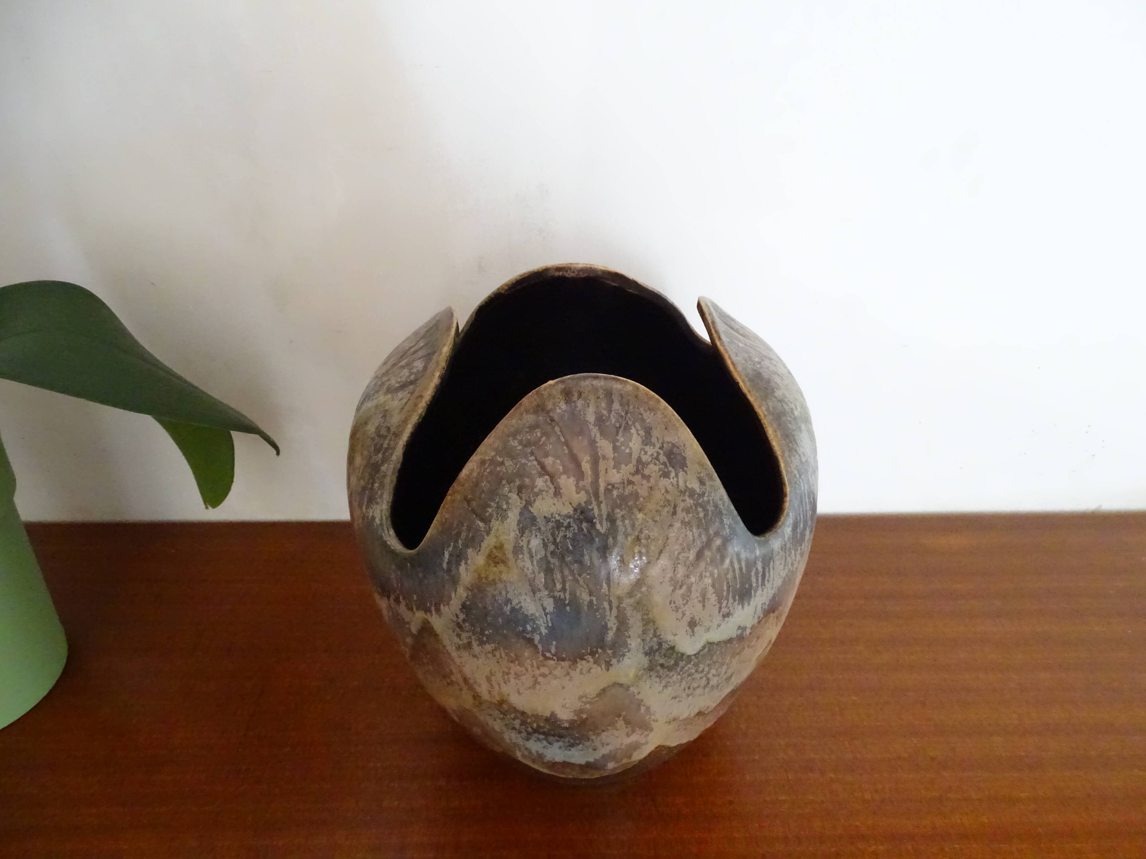 Vase en grès œuf d'allien  1960 vintage - Germany Dumler et Breiden