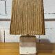 Vintage stone lamp with a cord lampshade from the 1970s.