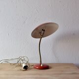 Vintage red saucer desk lamp - Space Age Design - 1950s