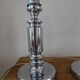Pair of vintage chrome lamp bases