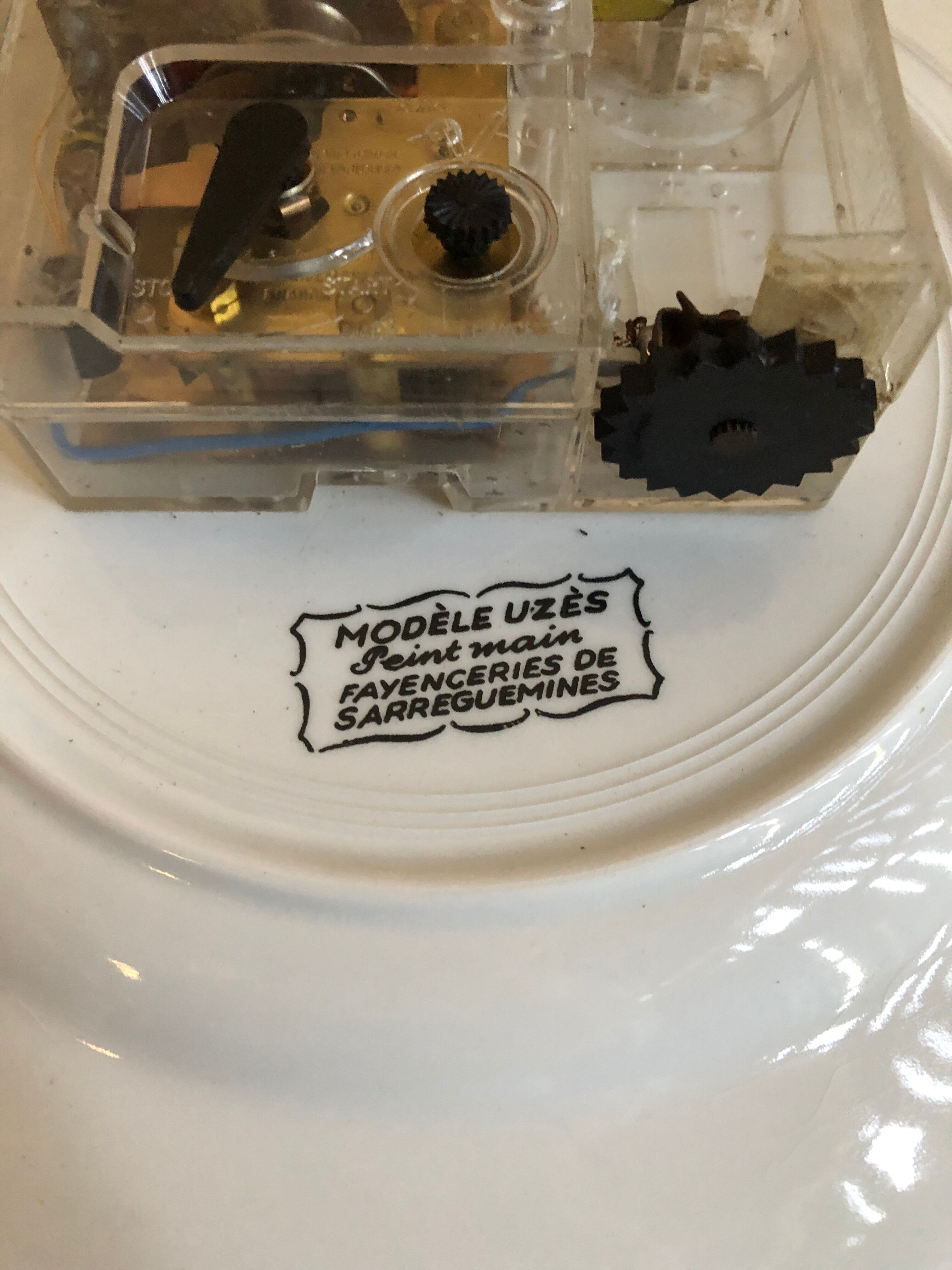 Old clock clock star ceramic plate sarreguemines vintage