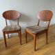 2 teak and velvet chairs - Denmark 1950s/60s