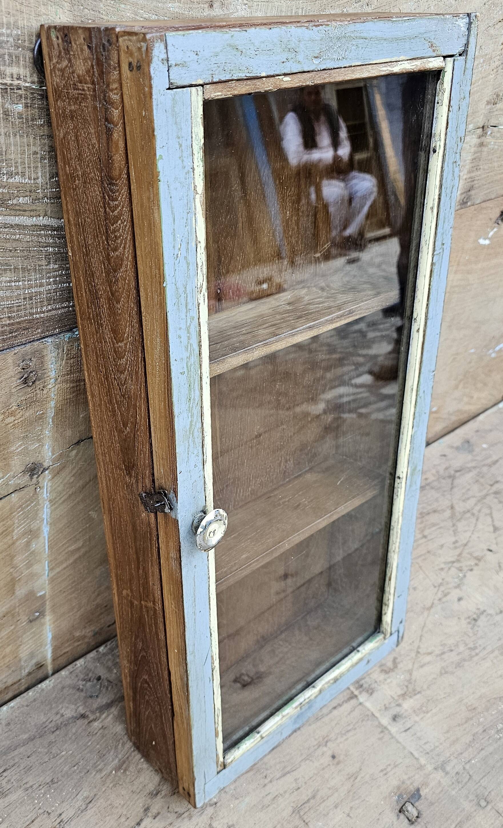 Old Burmese teak wall display case
