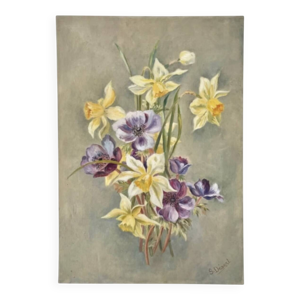 Tableau ancien floral