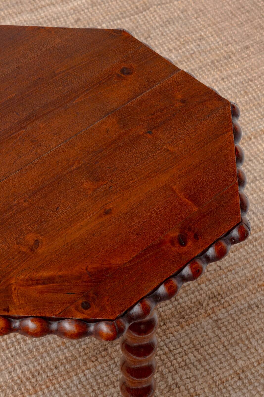 Table d'appoint tripode victorienne antique en chêne, XIXe siècle