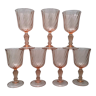 Set of 7 glasses model "Rosaline" signed France