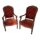Pair of Louis Philippe armchairs in solid mahogany